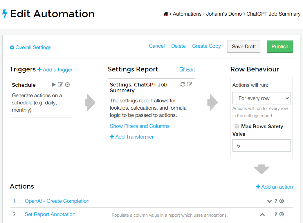 automation that uses ChatGPT-2023